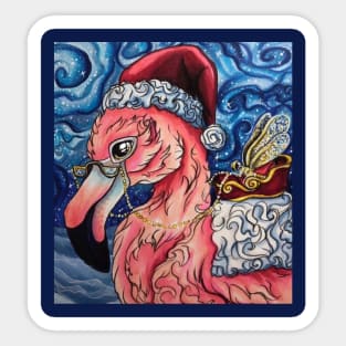 Santa Claus Flamingo Sticker